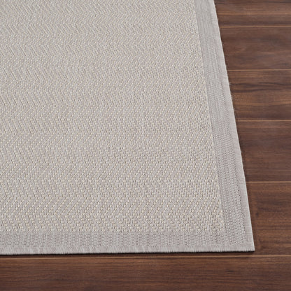 TONIE Indoor & Outdoor Modern Light Grey/Ivory Area Rug Front