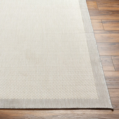 KACEY Indoor & Outdoor Modern Light Grey/Cream Area Rug Front