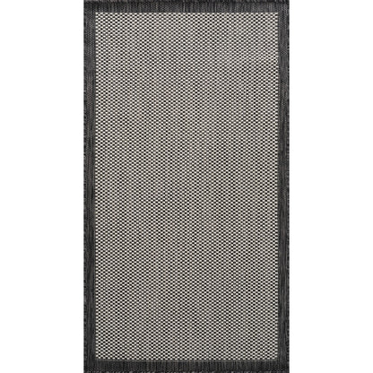 KACEY Indoor & Outdoor Modern Black/Cream Area Rug Flat