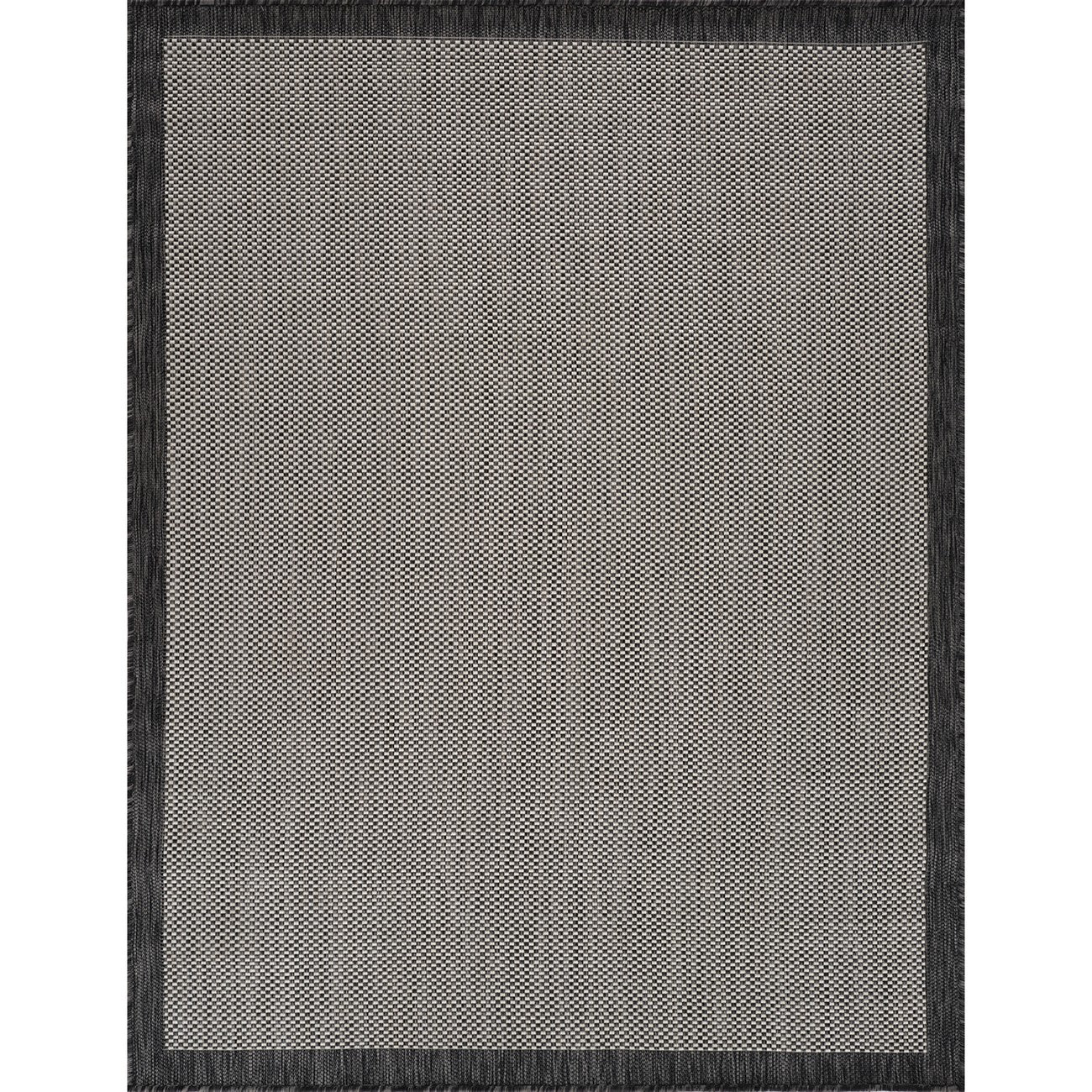 KACEY Indoor & Outdoor Modern Black/Cream Area Rug Flat
