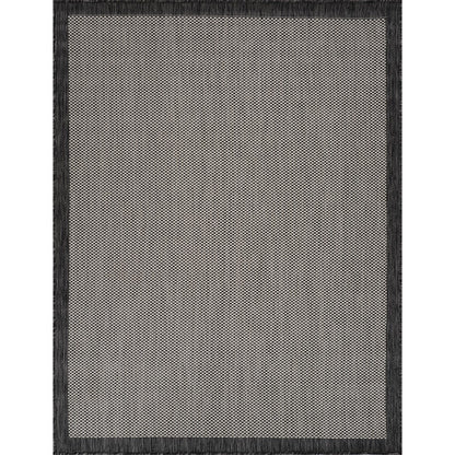 KACEY Indoor & Outdoor Modern Black/Cream Area Rug Flat