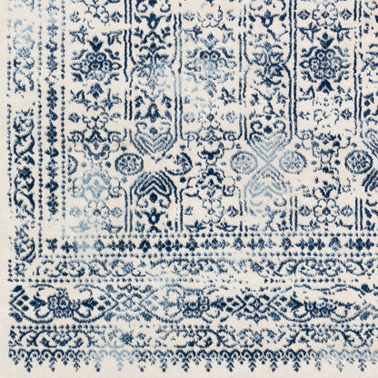 VICKY Vintage Traditional Oriental Boho Dark Blue Area Rug Swatch