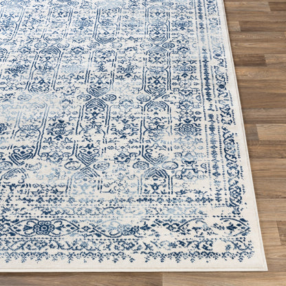 VICKY Vintage Traditional Oriental Boho Dark Blue Area Rug Front