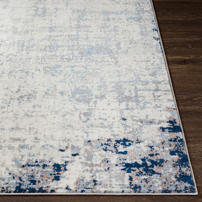 ALIX Abstract Modern Marble Dark Blue Area Rug Front