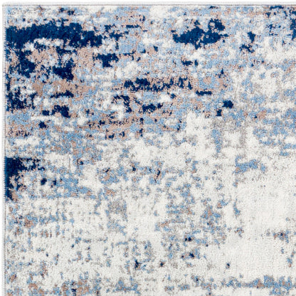 ALIX Abstract Modern Marble Dark Blue Area Rug Zoom