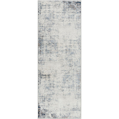 ALIX Abstract Modern Marble Dark Blue Area Rug Flat