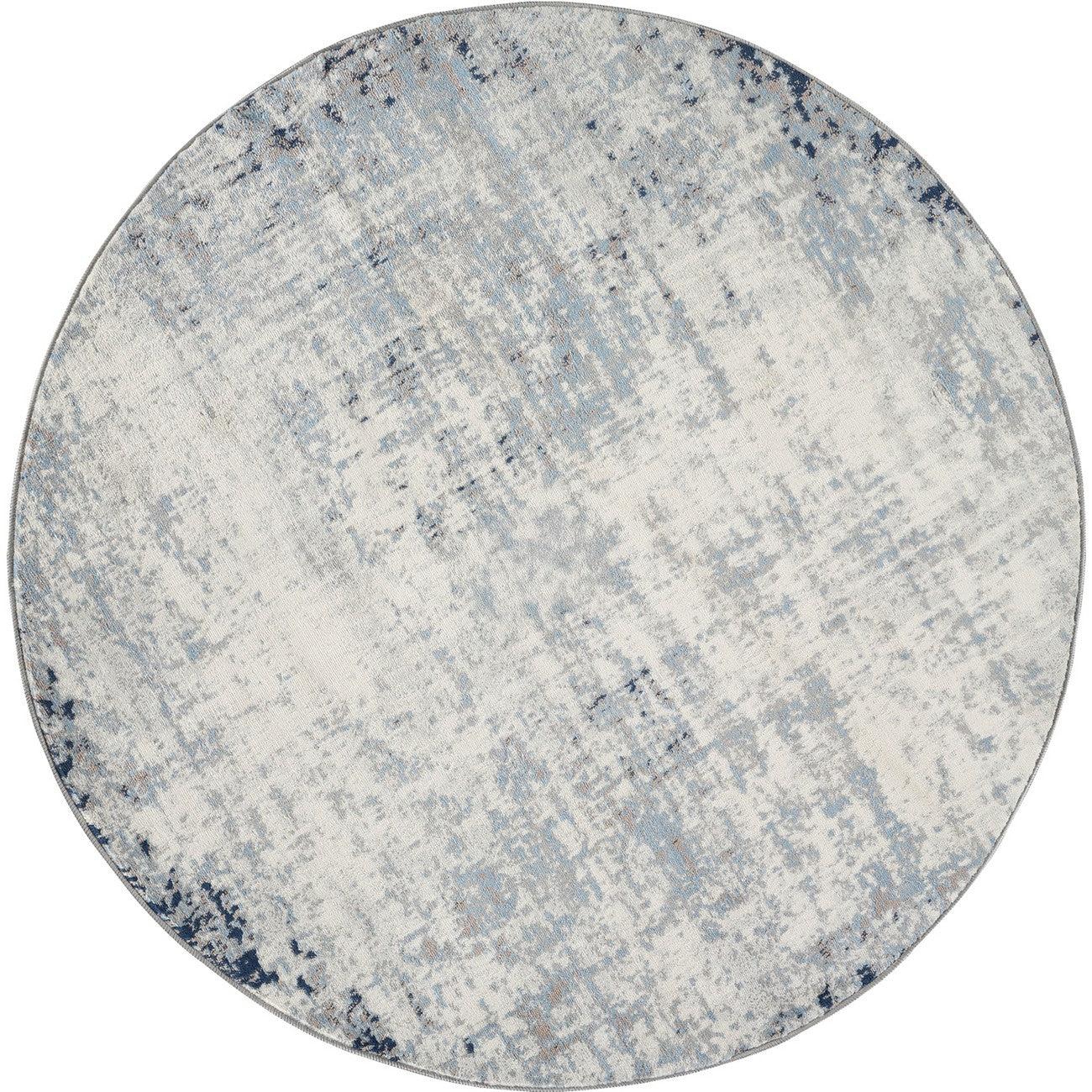 ALIX Abstract Modern Marble Dark Blue Area Rug Flat