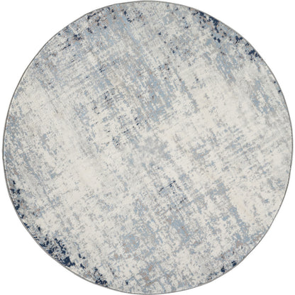 ALIX Abstract Modern Marble Dark Blue Area Rug Flat