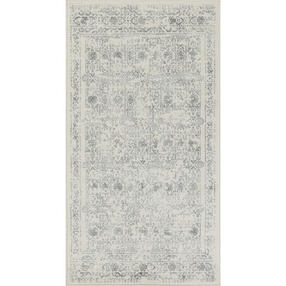 VICKY Vintage Traditional Oriental Boho Grey Area Rug Flat