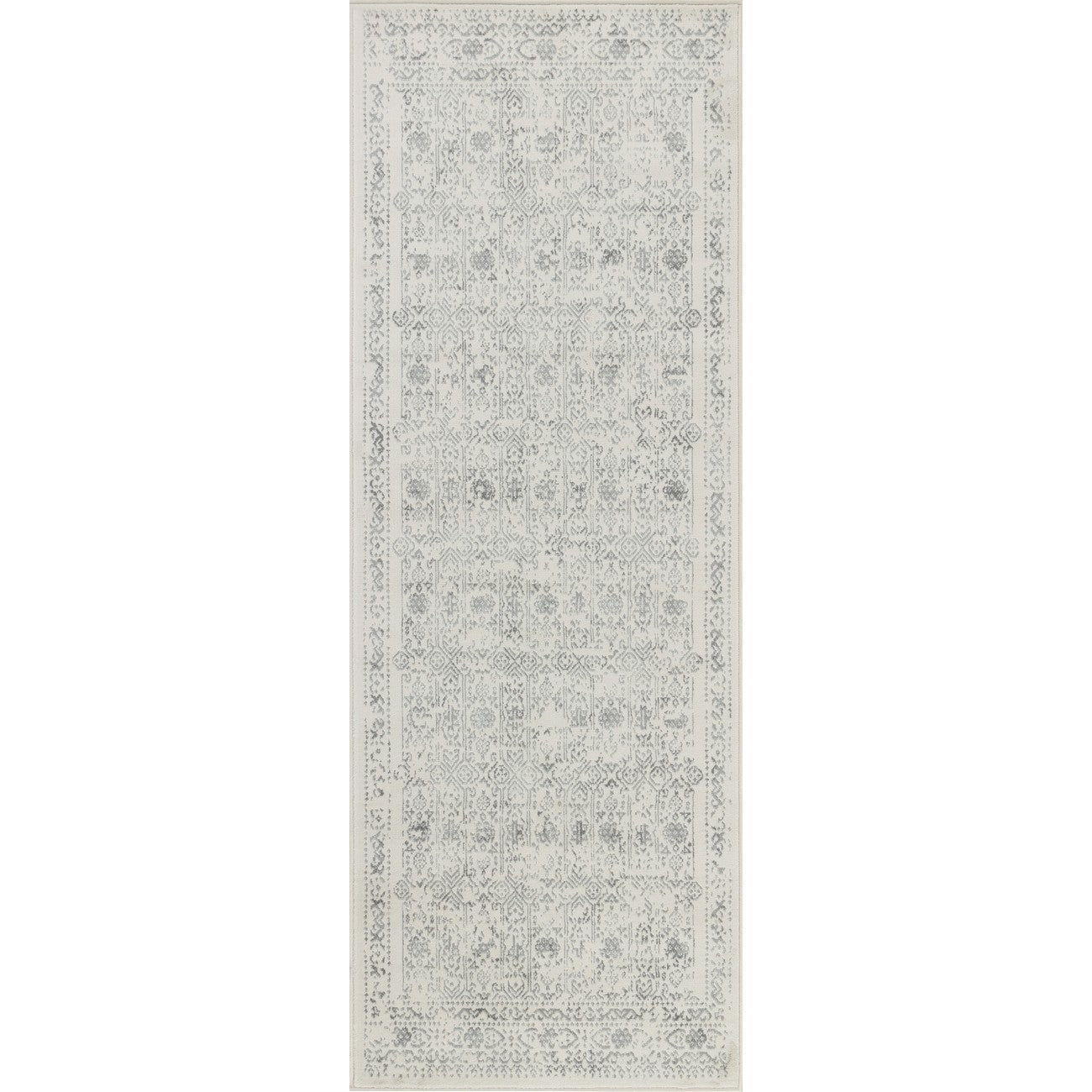 VICKY Vintage Traditional Oriental Boho Grey Area Rug Flat