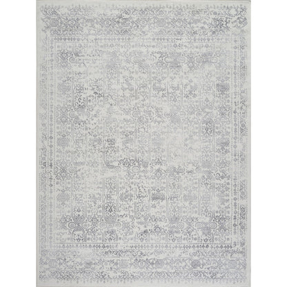 VICKY Vintage Traditional Oriental Boho Grey Area Rug Flat
