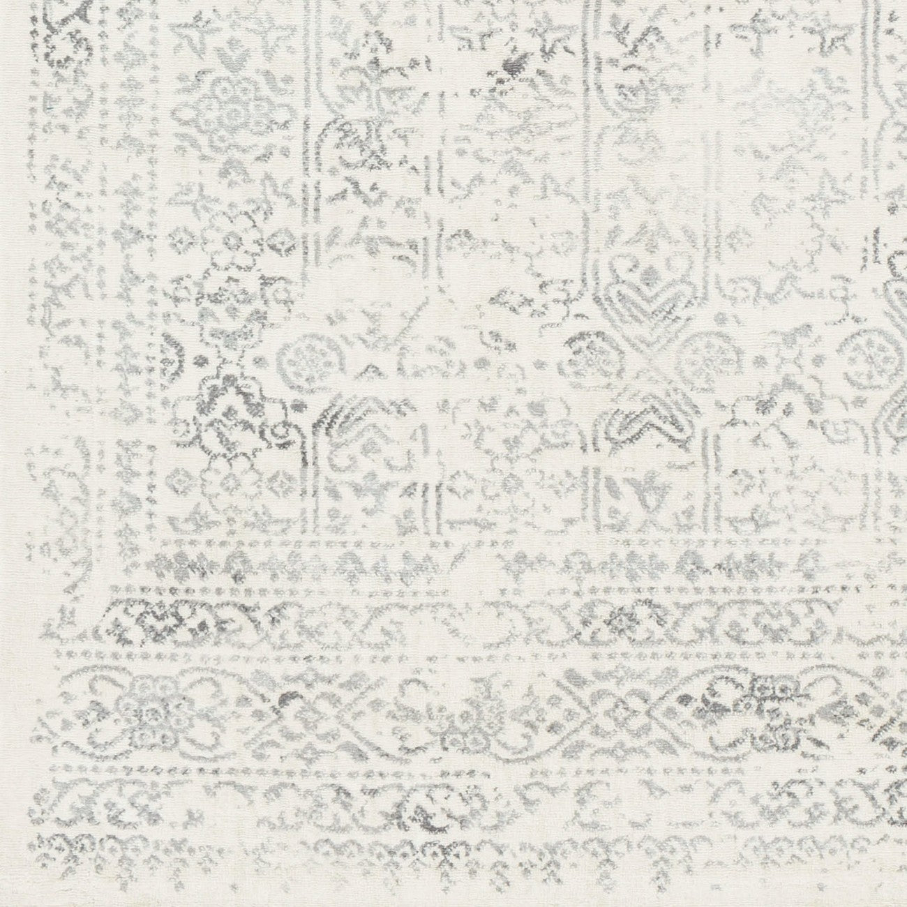 VICKY Vintage Traditional Oriental Boho Grey Area Rug Swatch