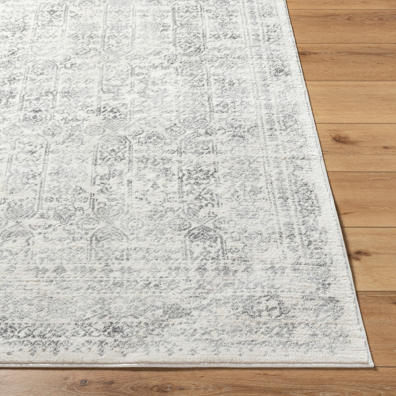 VICKY Vintage Traditional Oriental Boho Grey Area Rug Front