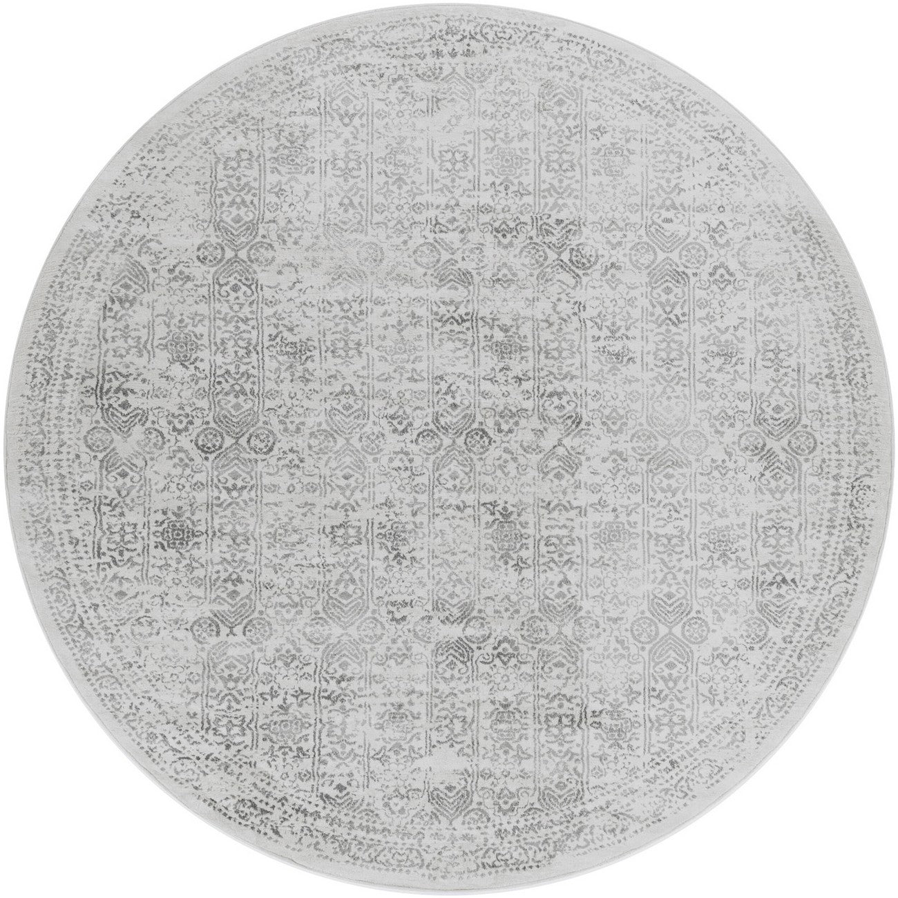 VICKY Vintage Traditional Oriental Boho Grey Area Rug Flat