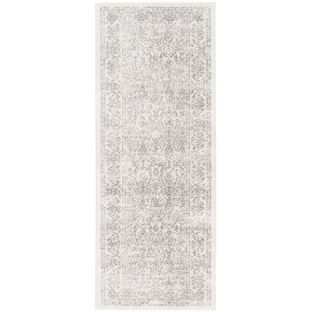 MARGAUX Vintage Traditional Oriental Boho Grey/Ivory Area Rug Flat