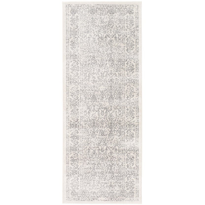 MARGAUX Vintage Traditional Oriental Boho Grey/Ivory Area Rug Flat