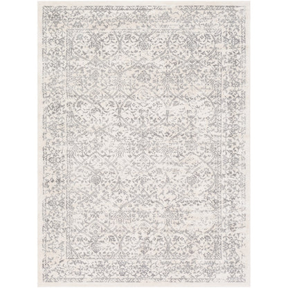 MARGAUX Vintage Traditional Oriental Boho Grey/Ivory Area Rug Flat