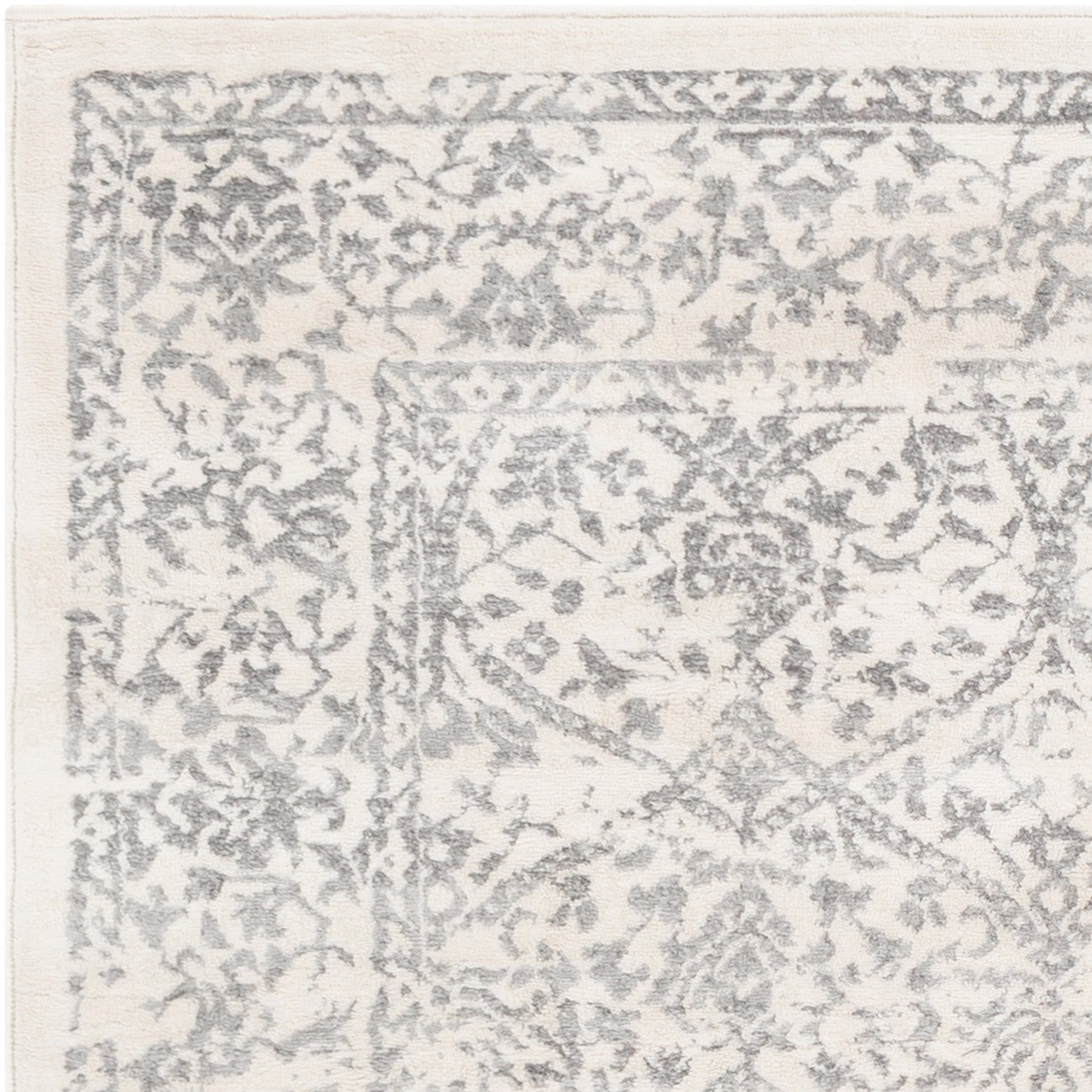 MARGAUX Vintage Traditional Oriental Boho Grey/Ivory Area Rug Zoom