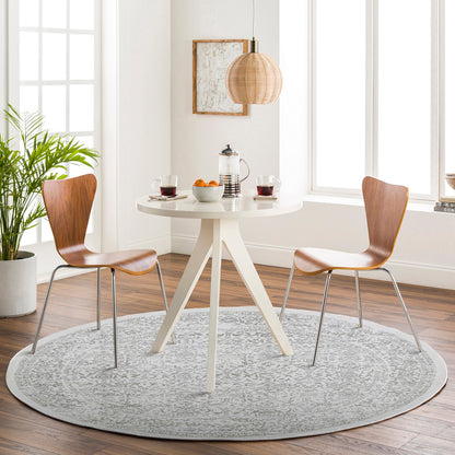 MARGAUX Vintage Traditional Oriental Boho Grey/Ivory Area Rug Roomscene