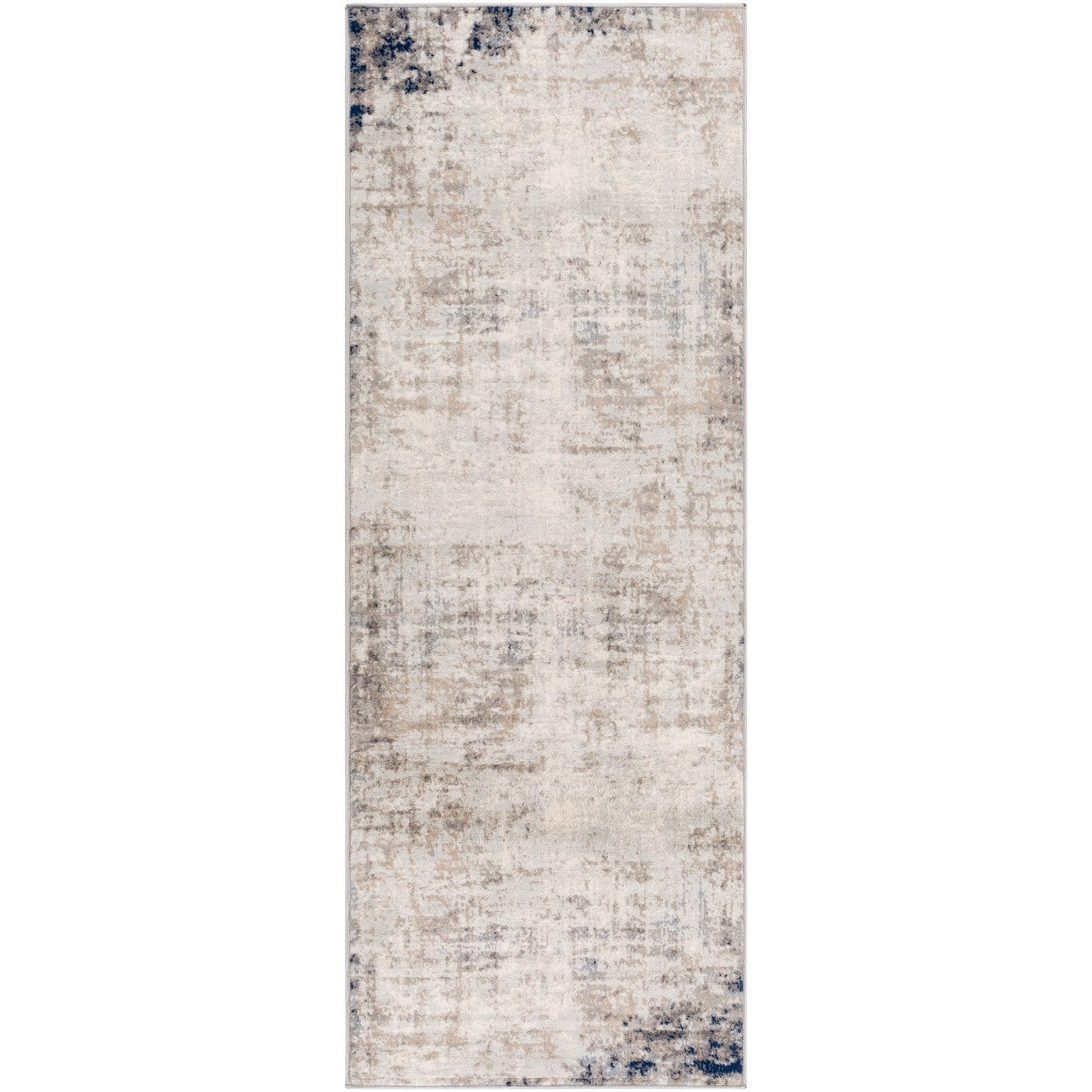 ALIX Abstract Modern Marble Blue/Ivory Area Rug Flat