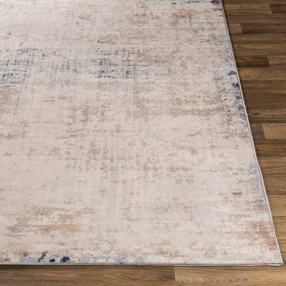 ALIX Abstract Modern Marble Blue/Ivory Area Rug Front