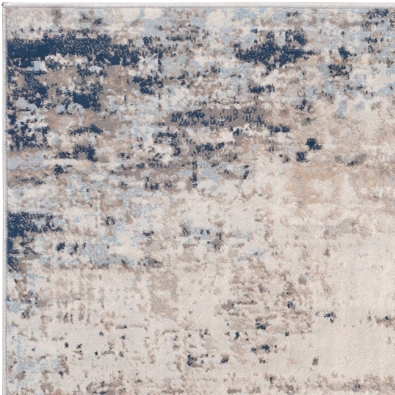 ALIX Abstract Modern Marble Blue/Ivory Area Rug Zoom
