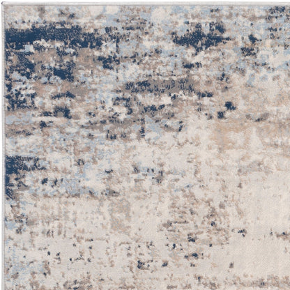 ALIX Abstract Modern Marble Blue/Ivory Area Rug Zoom