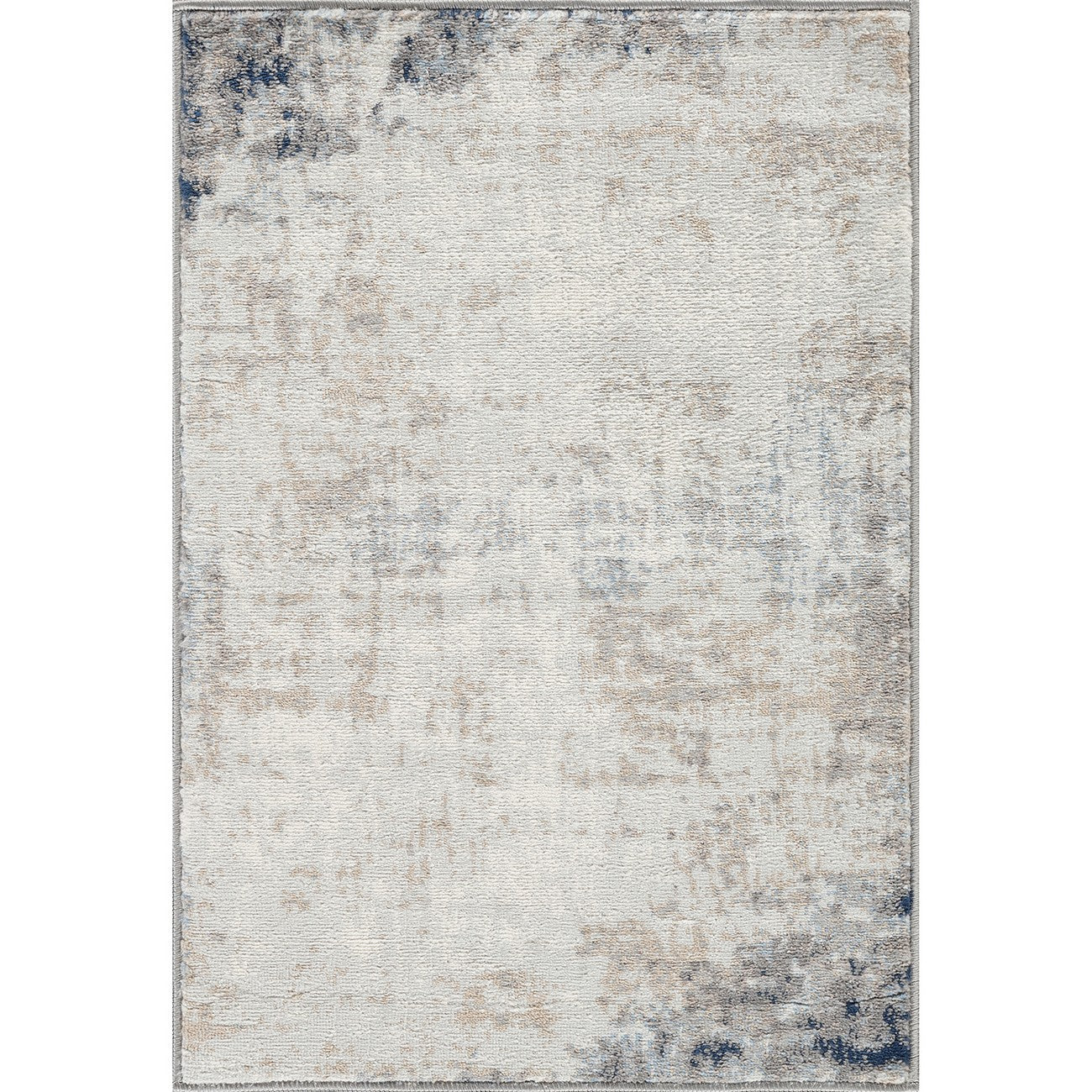 ALIX Abstract Modern Marble Blue/Ivory Area Rug Flat