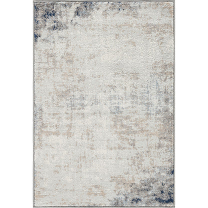 ALIX Abstract Modern Marble Blue/Ivory Area Rug Flat