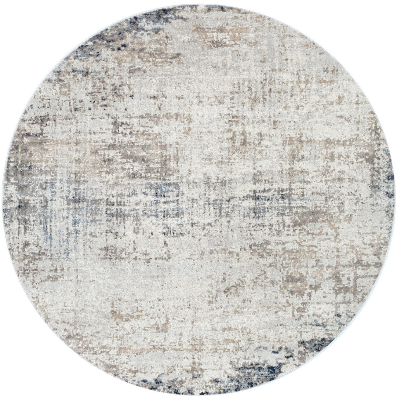 ALIX Abstract Modern Marble Blue/Ivory Area Rug Flat