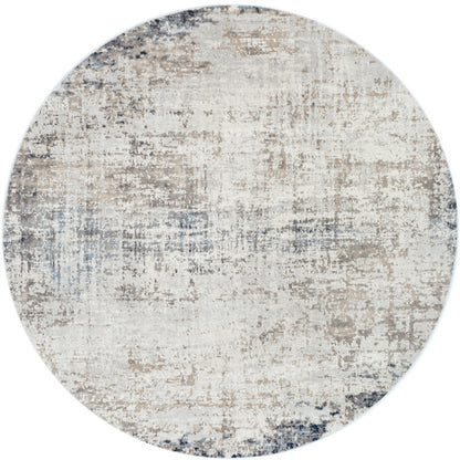 ALIX Abstract Modern Marble Blue/Ivory Area Rug Flat