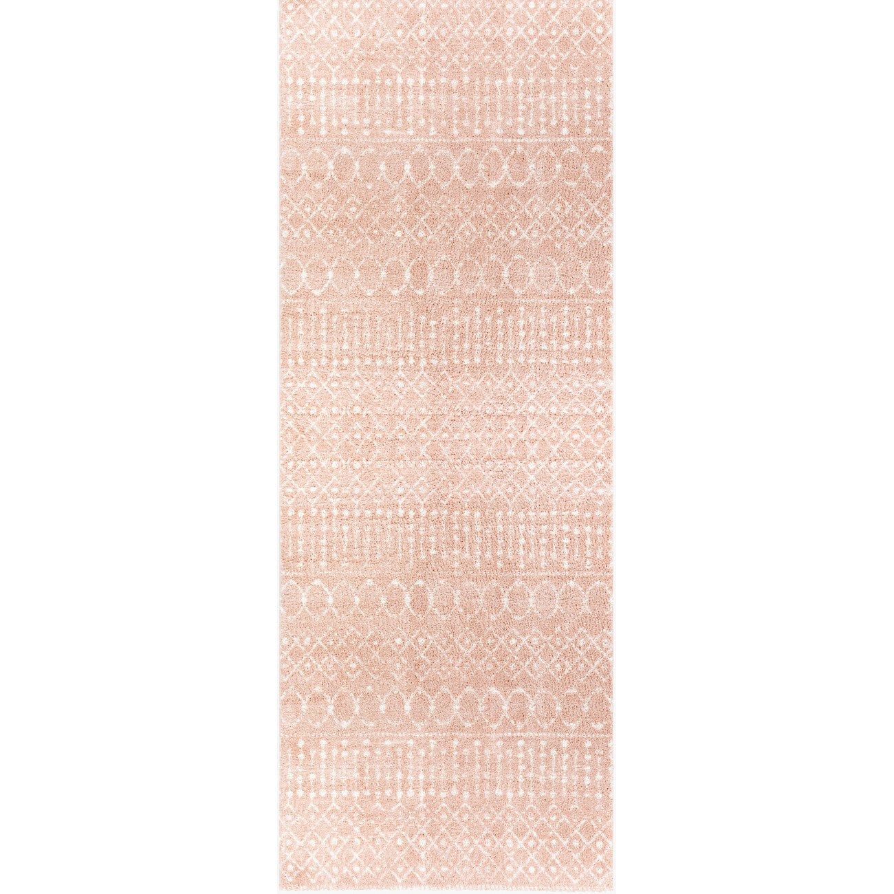 SAANJH Shaggy Global Plush Pile Blush Area Rug Flat