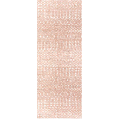 SAANJH Shaggy Global Plush Pile Blush Area Rug Flat