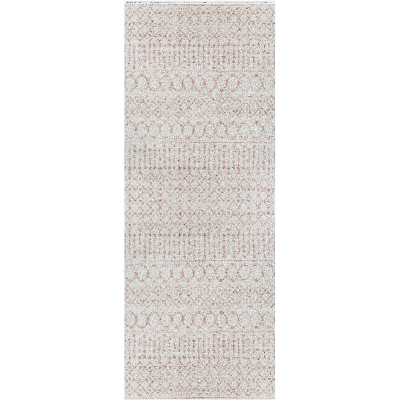 SAANJH Shaggy Global Plush Pile Pale Pink Area Rug Flat