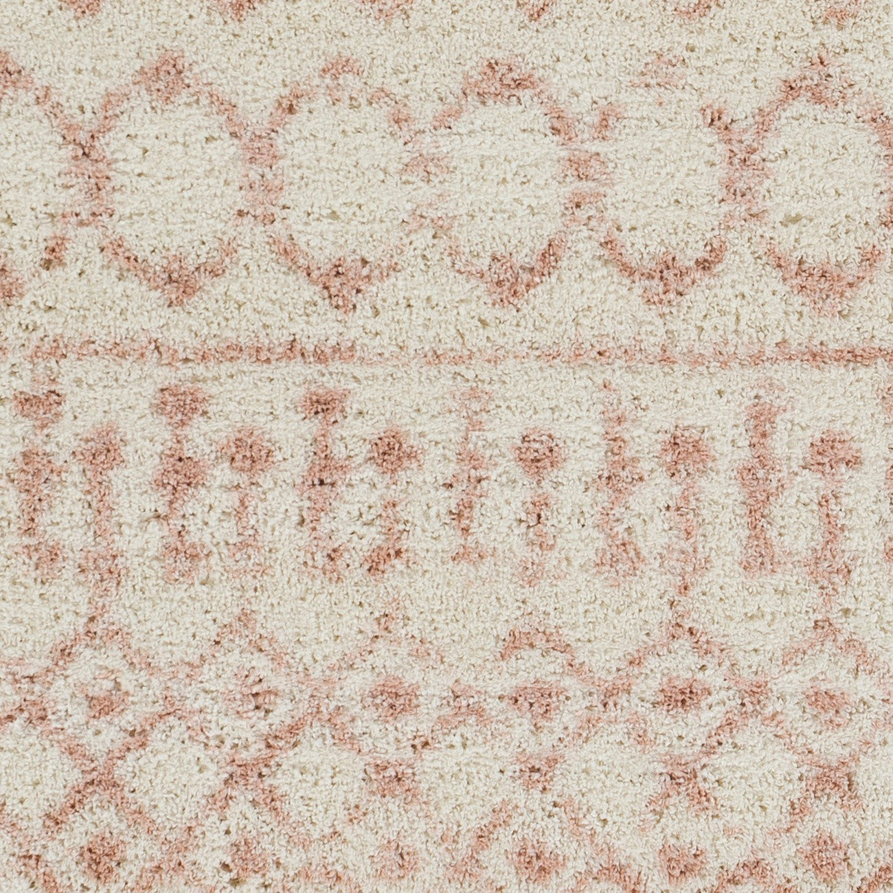 SAANJH Shaggy Global Plush Pile Pale Pink Area Rug Swatch