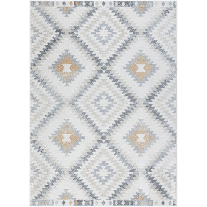 SADIE Scandi Rustic Medium Grey Area Rug Flat