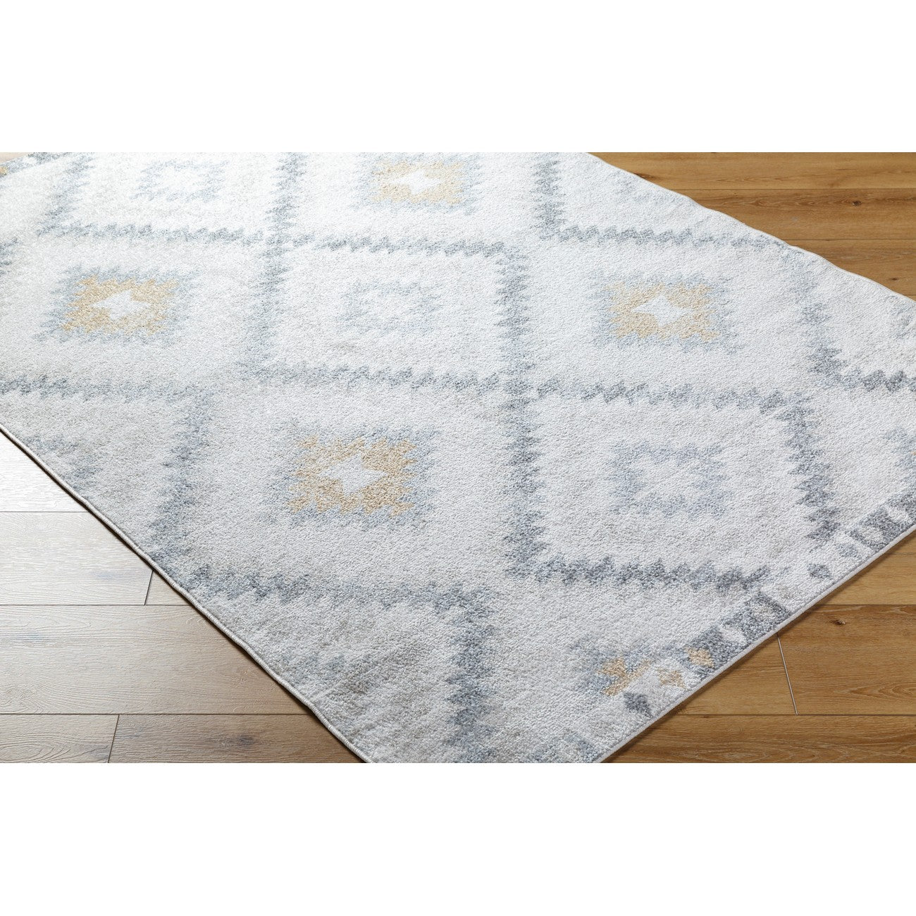 SADIE Scandi Rustic Medium Grey Area Rug Corner