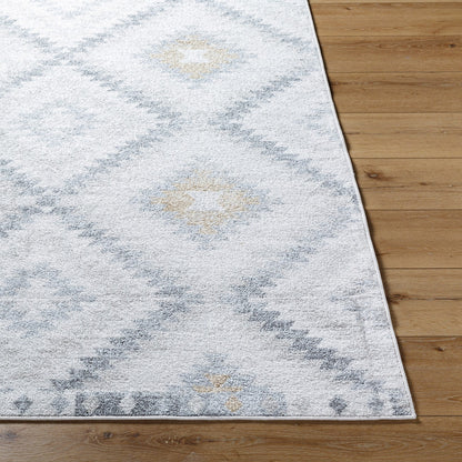 SADIE Scandi Rustic Medium Grey Area Rug Front