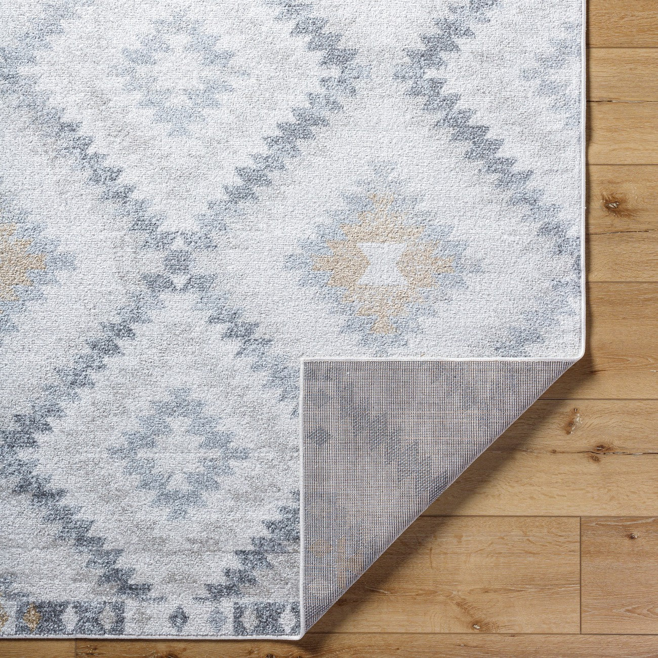 SADIE Scandi Rustic Medium Grey Area Rug Fold