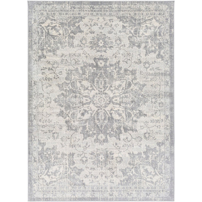 SAGE Vintage Traditional Oriental Boho Medium Grey Area Rug Flat