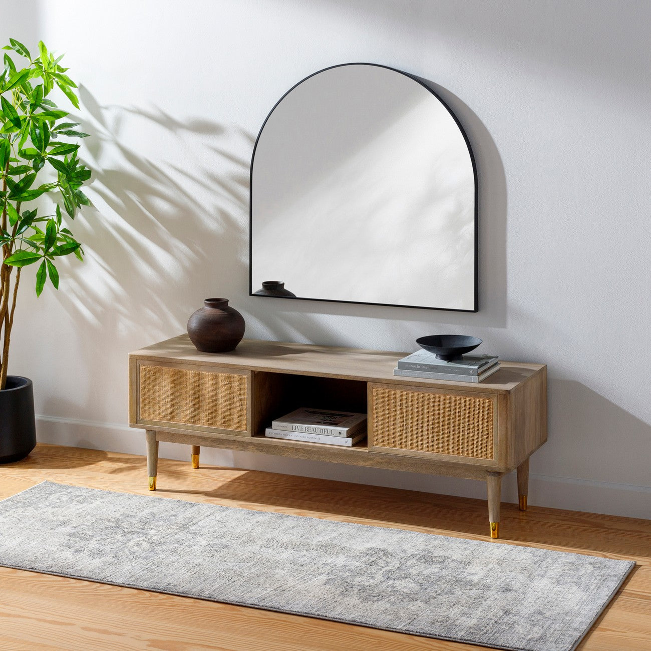 SAGE Vintage Traditional Oriental Boho Medium Grey Area Rug Roomscene