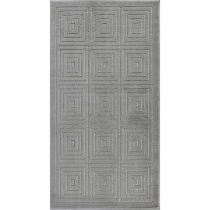 SAKURA Indoor & Outdoor Scandi Modern Grey Area Rug Flat