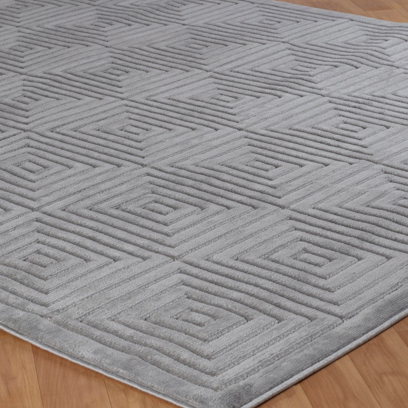 SAKURA Indoor & Outdoor Scandi Modern Grey Area Rug Corner