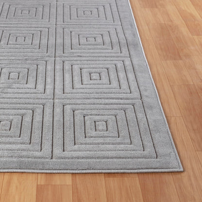 SAKURA Indoor & Outdoor Scandi Modern Grey Area Rug Front