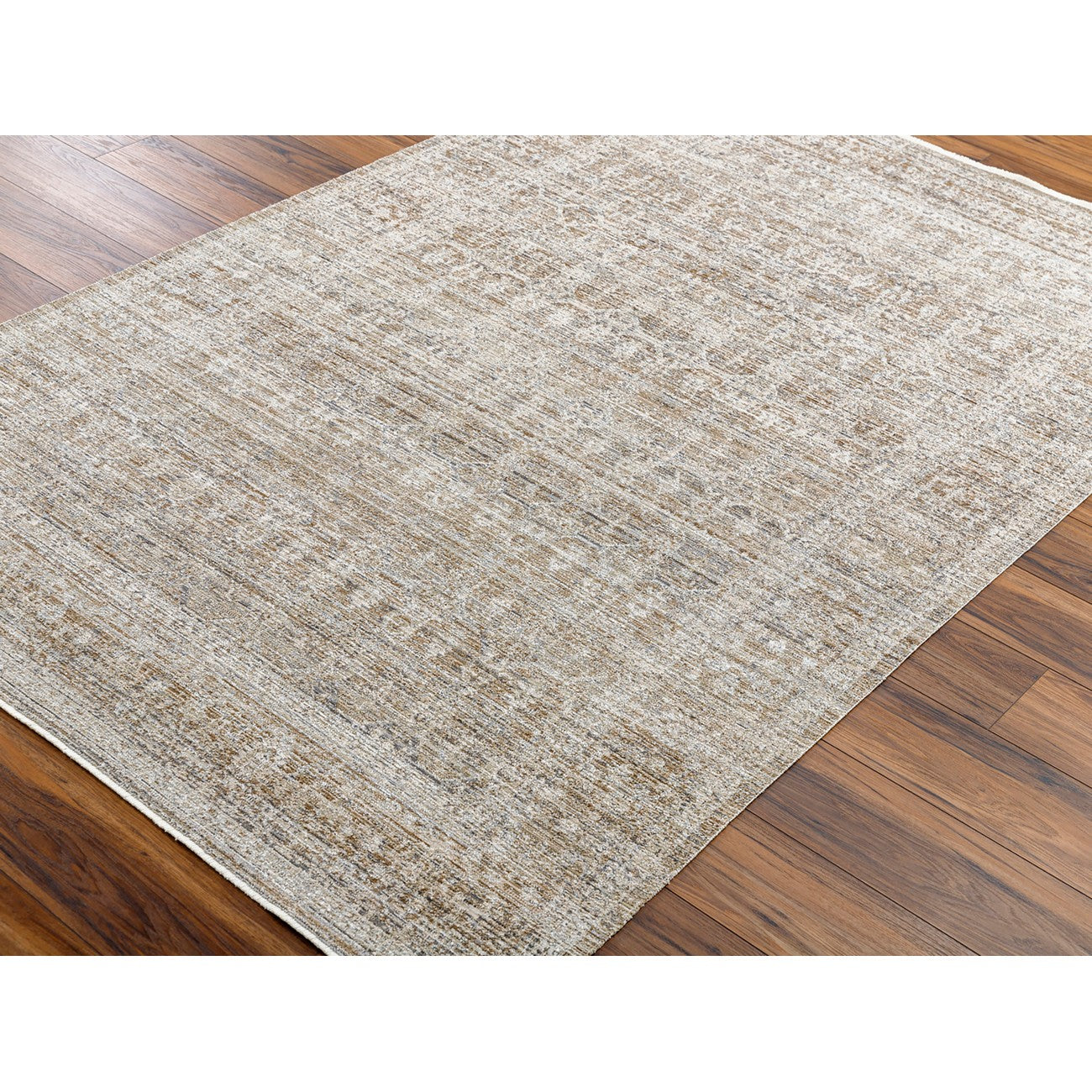 SANJANA Becki Owens x Livabliss Indoor & Outdoor Machine Washable Dark Sage Area Rug Corner