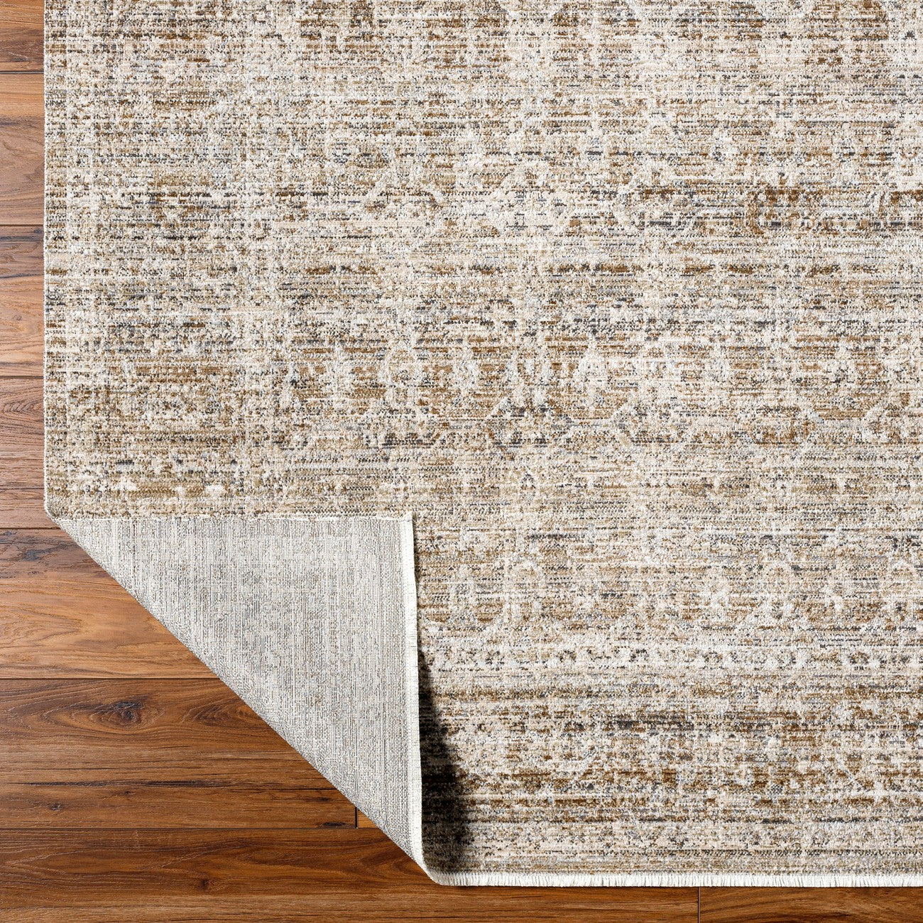SANJANA Becki Owens x Livabliss Indoor & Outdoor Machine Washable Dark Sage Area Rug Fold