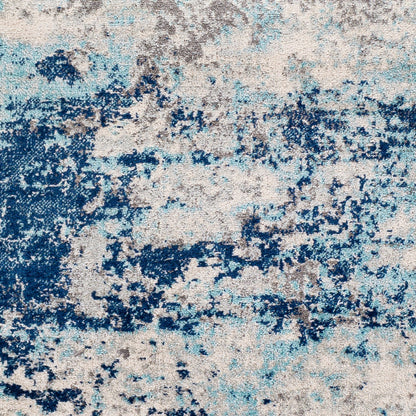 SANYA Abstract Modern Marble Dark Blue Area Rug Swatch