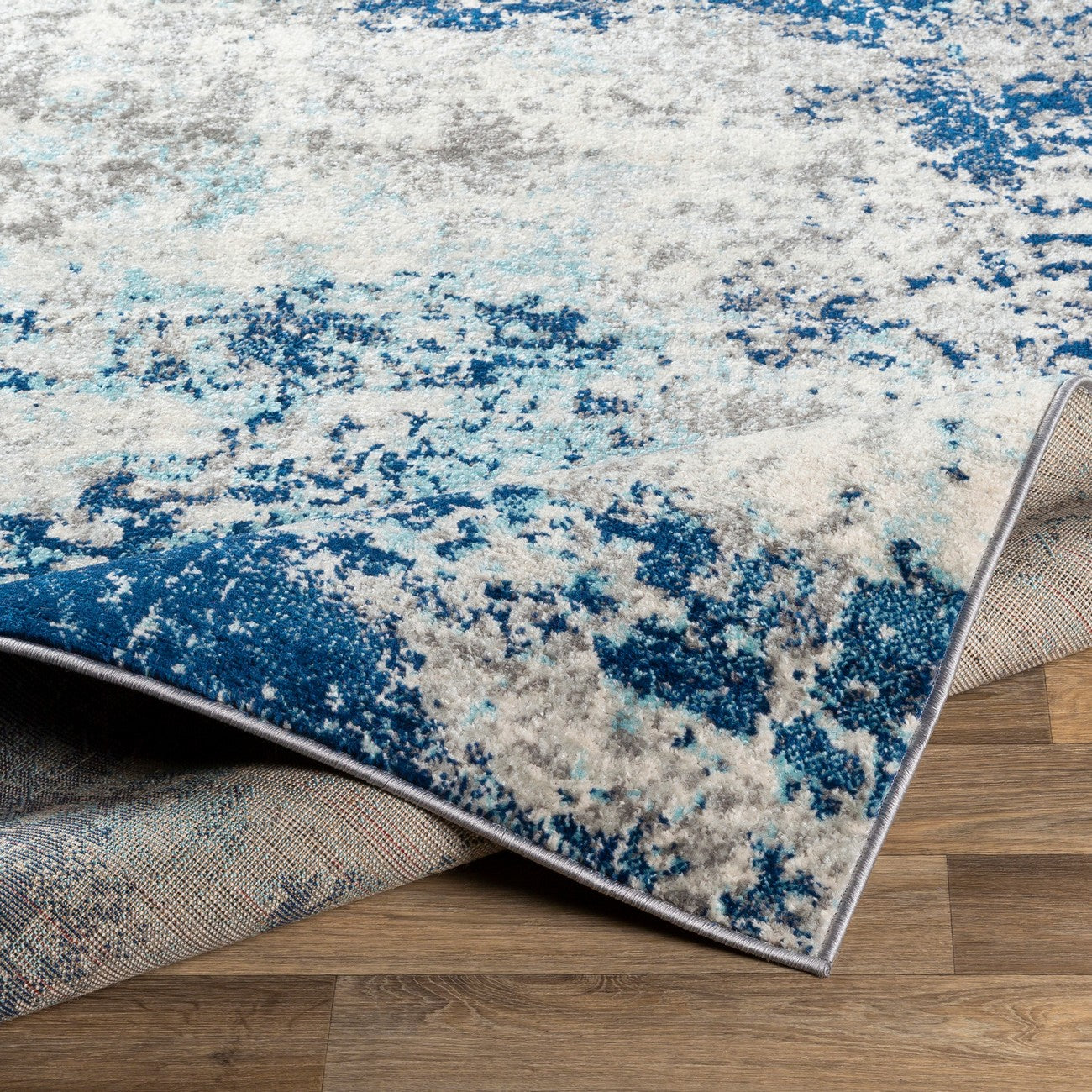 SANYA Abstract Modern Marble Dark Blue Area Rug Fold