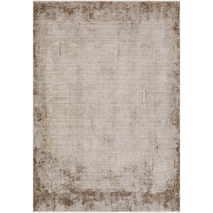 SARI Galey Alix x Livabliss Abstract Modern Marble Brown/Cream Area Rug Flat