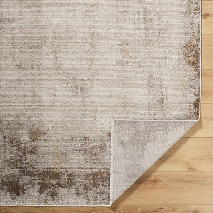 SARI Galey Alix x Livabliss Abstract Modern Marble Brown/Cream Area Rug Fold